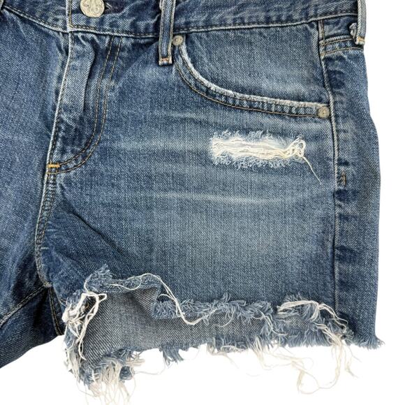 Adriano Goldschmied Jean Shorts Size 27 The Bonnie Relaxed Blue Distressed Denim - Picture 5 of 11